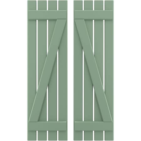 Americraft 4-Board (2 Batten) Wood Spaced Board-n-Batten Shutters W/ Z-Bar, ARW102SB415X44TGH